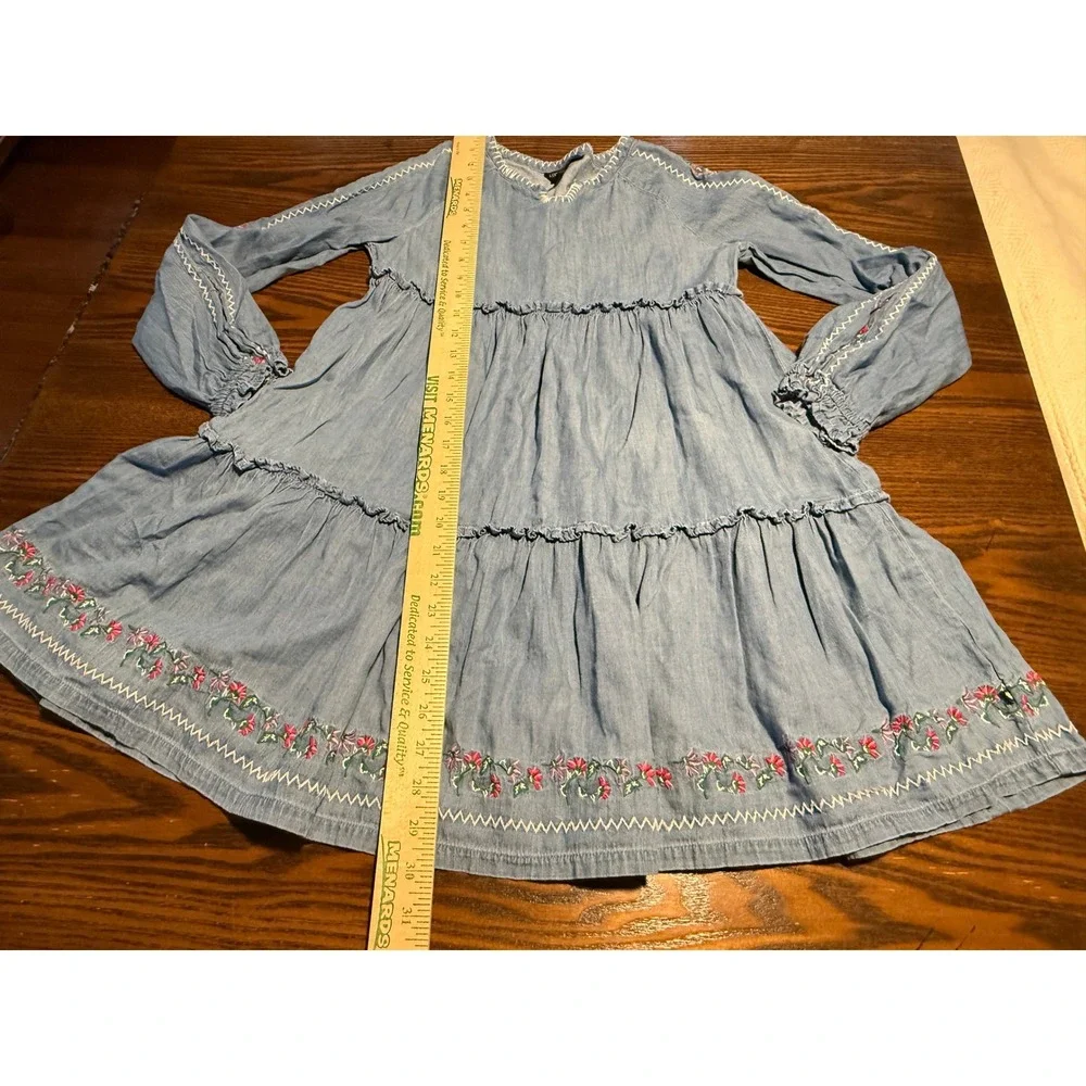 Lucky Brand chambray tiered